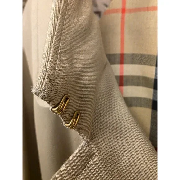 Burberrys Burberry Women's Authentic Vintage Tan Trench Coat Nova Check 38S - Picture 12 of 16